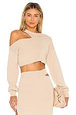 Michael Costello x REVOLVE Asym Cut Out Dolman Sweater in Beige by MICHAEL COSTELLO