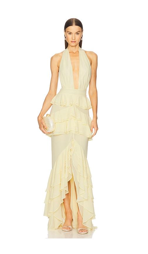 Michael Costello x REVOLVE Clara Bow Gown in Lemon by MICHAEL COSTELLO