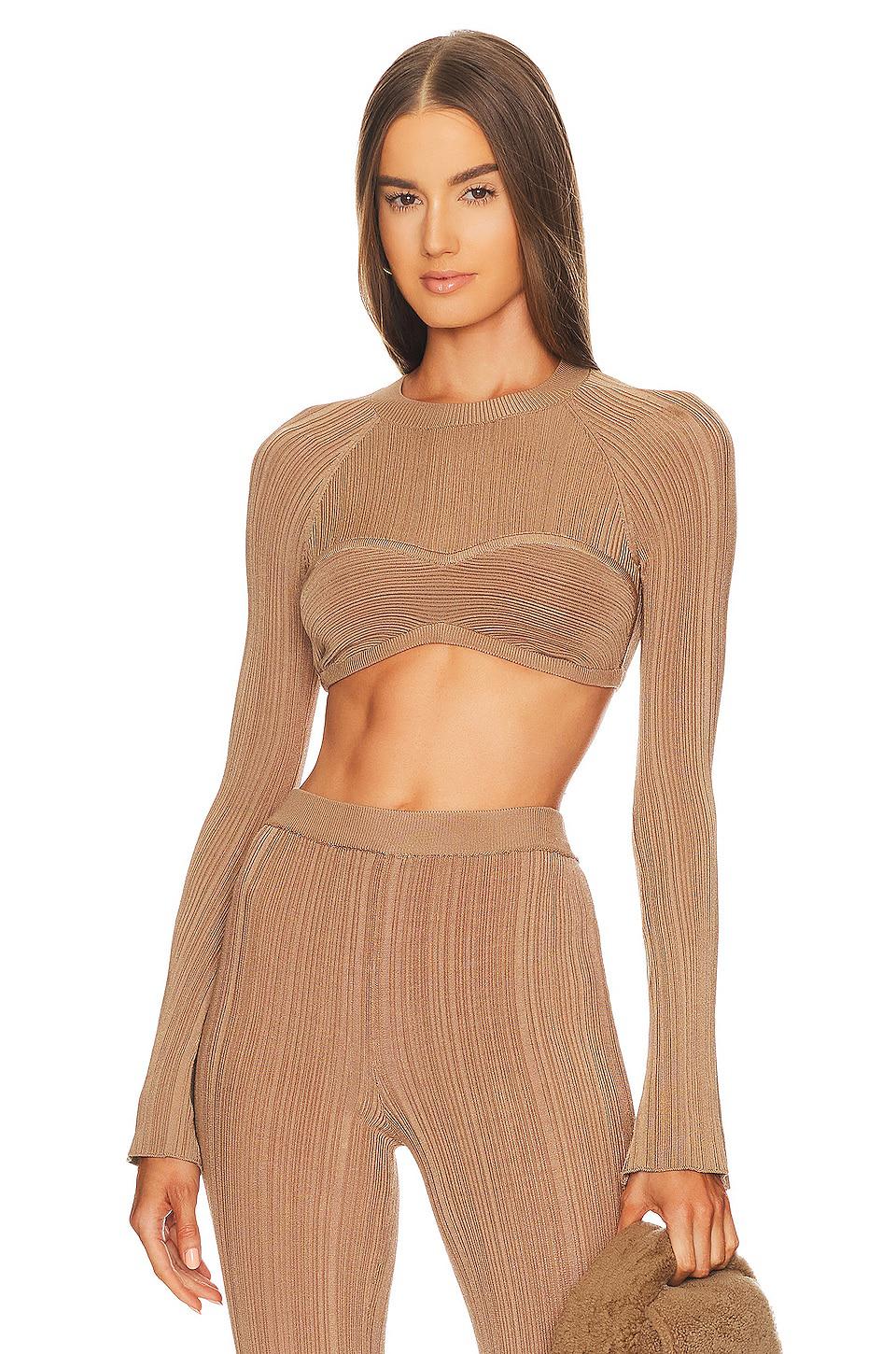 Michael Costello x REVOLVE Kadri Top in Brown by MICHAEL COSTELLO