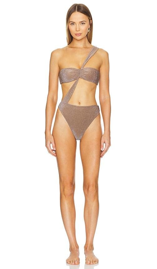 Michael Costello x REVOLVE Layana One Piece in Brown by MICHAEL COSTELLO