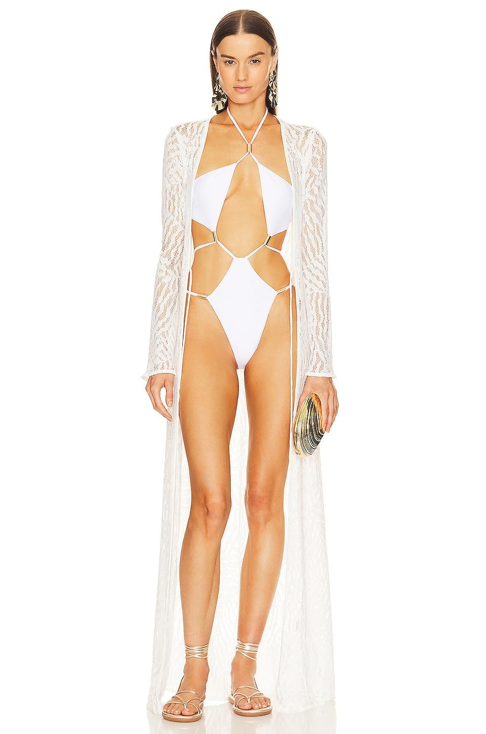 Michael Costello x REVOLVE Ryland Robe in White by MICHAEL COSTELLO