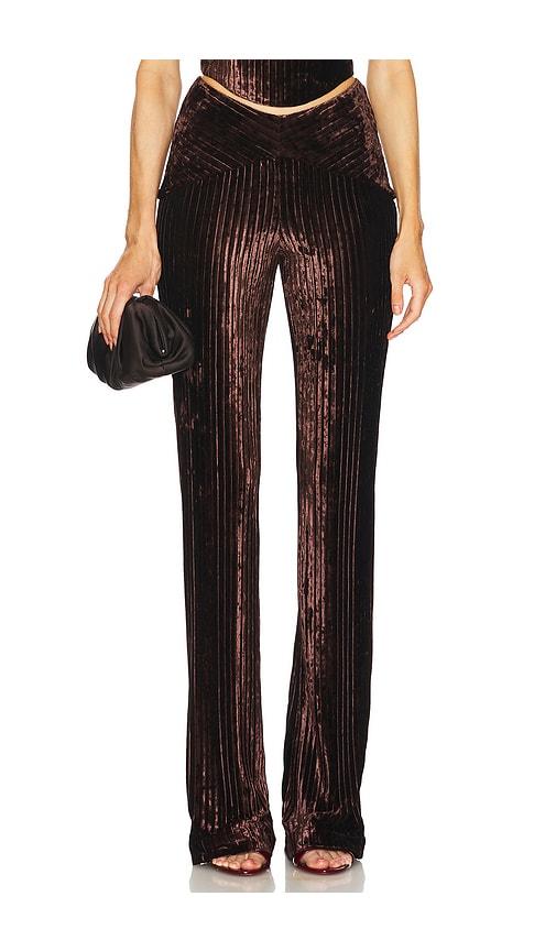 Michael Costello x REVOLVE Ryliana Pant in Chocolate by MICHAEL COSTELLO