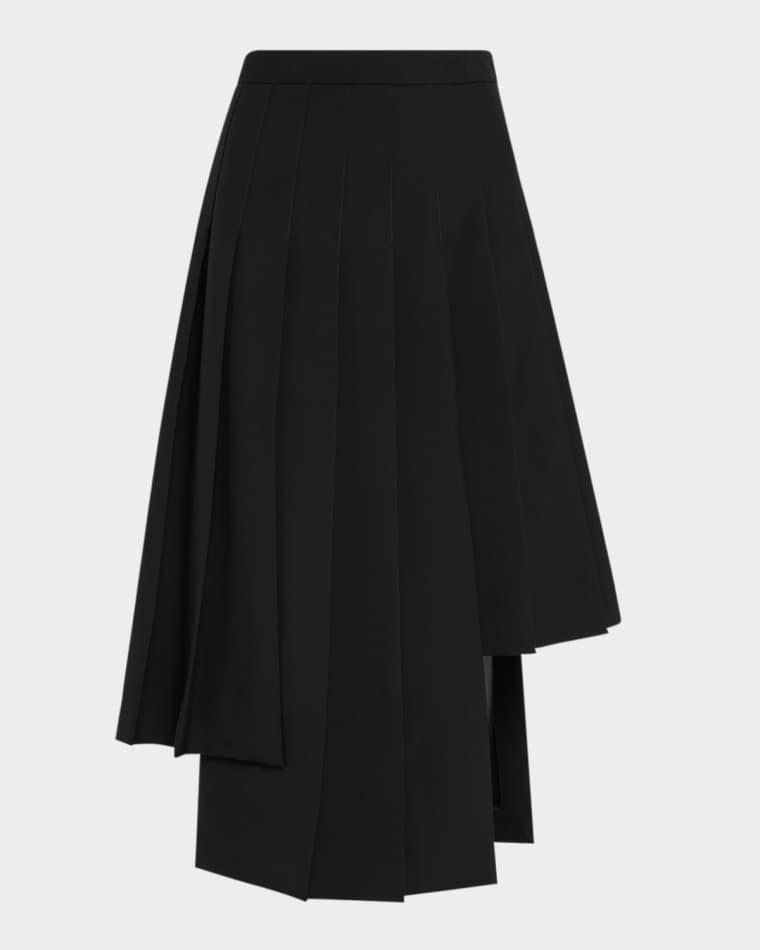 Asymmetric Pleated Midi Skirt by MICHAEL KORS