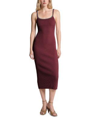 Chain Trim U Neck Rib Dress by MICHAEL KORS