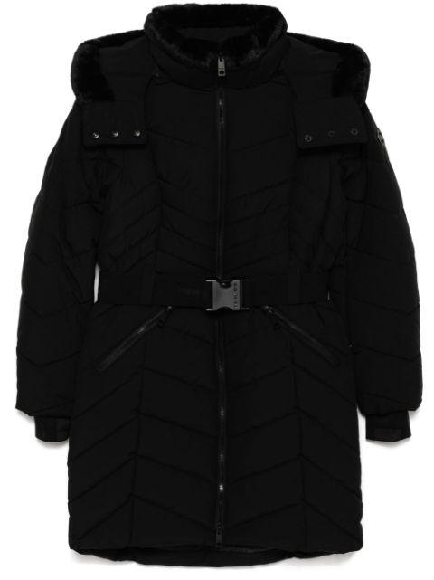 Chevron 3/4 belted scuba coat by MICHAEL KORS