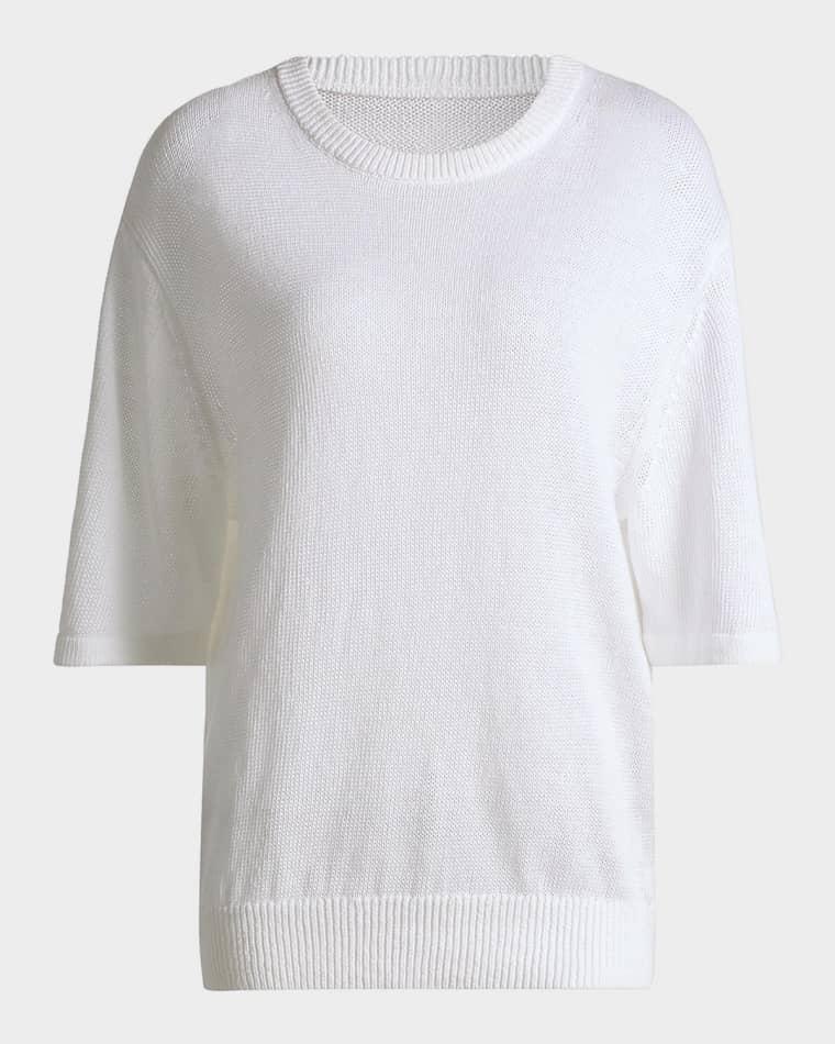 Crewneck Linen-Cotton Knit Sweater by MICHAEL KORS