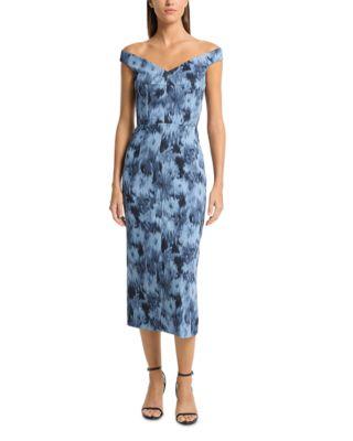 Floral Cady Portrait Neck Dress by MICHAEL KORS