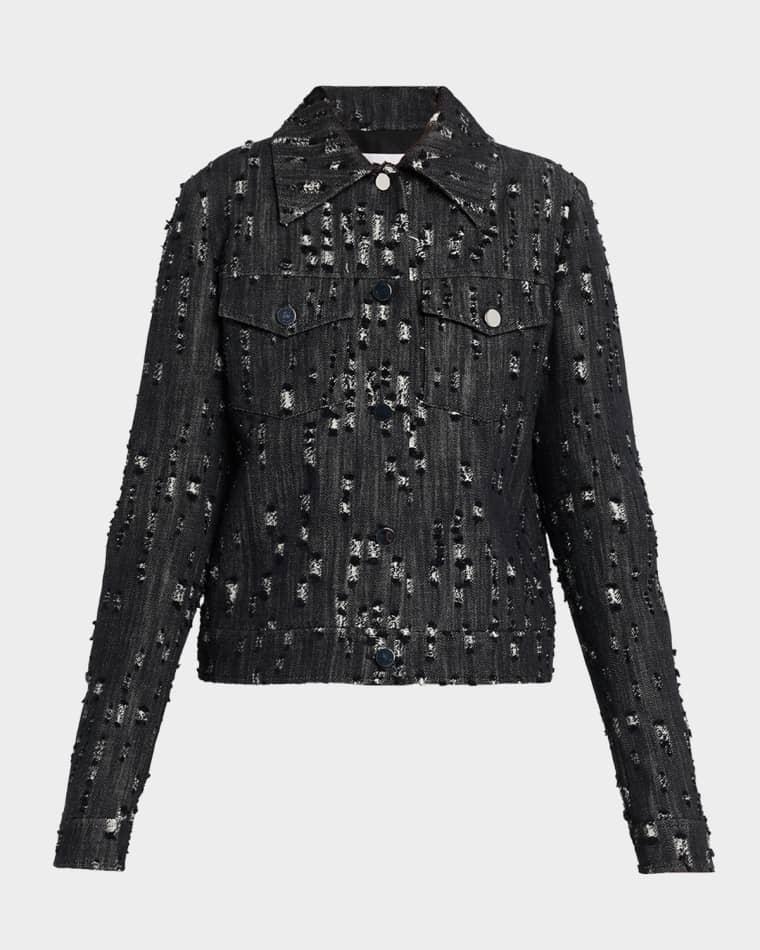 Frayed Cotton Denim Jean Jacket by MICHAEL KORS