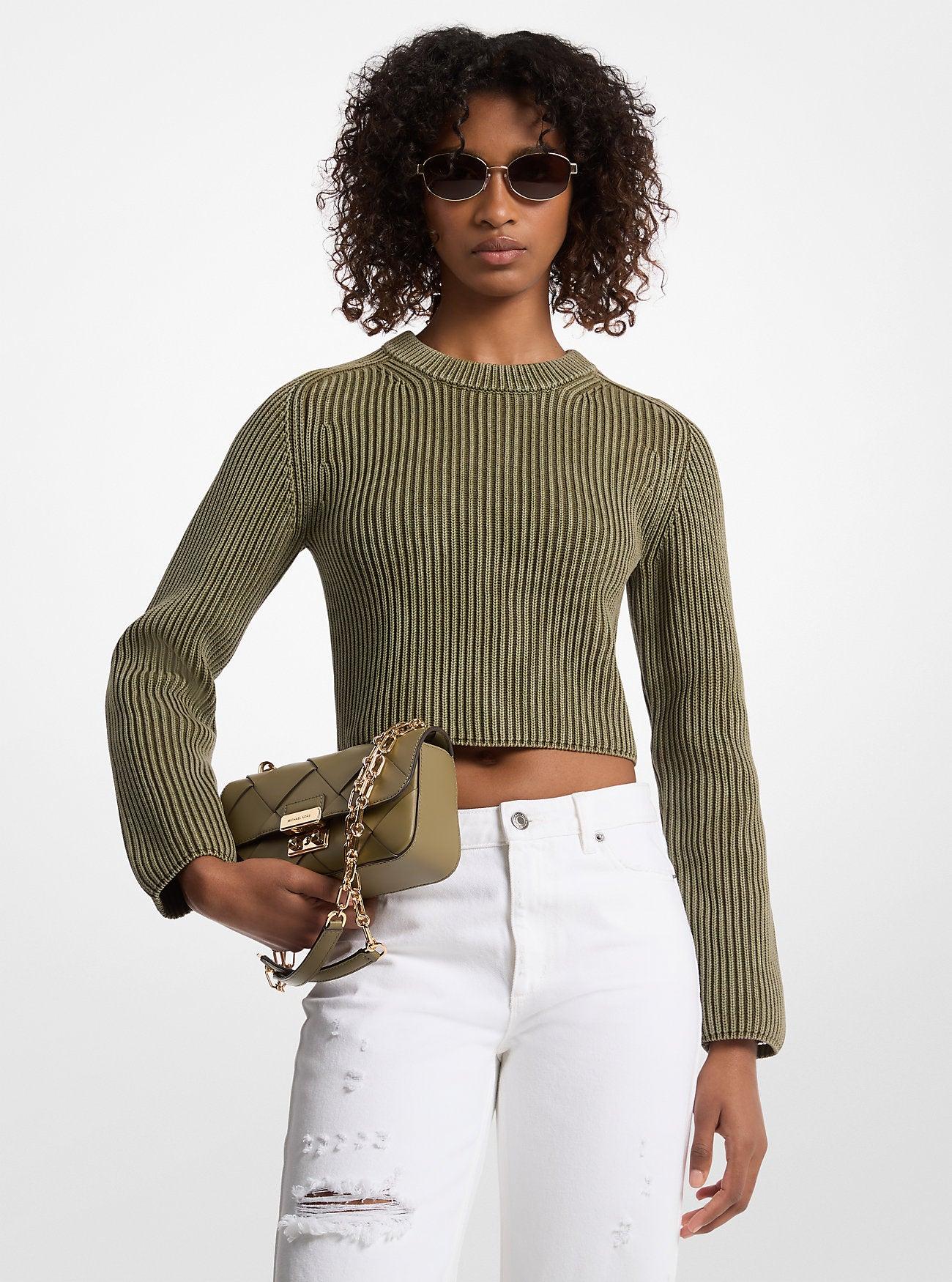 Garment-Dyed Ribbed Cotton Cropped Sweater by MICHAEL KORS