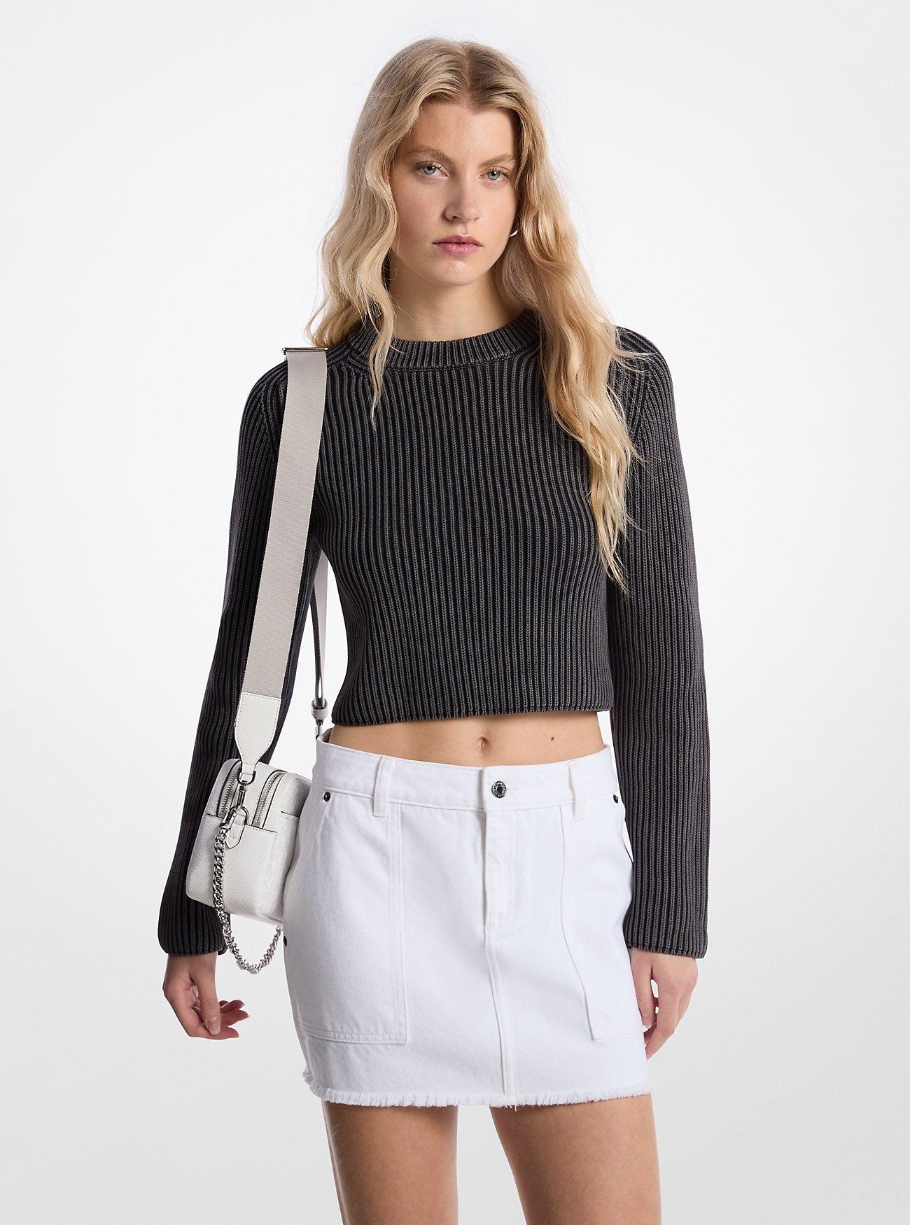 Garment-Dyed Ribbed Cotton Cropped Sweater by MICHAEL KORS