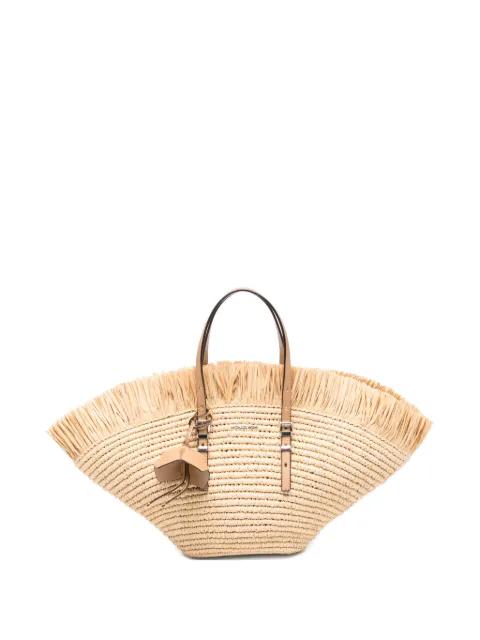 Isa fringed woven beach bag by MICHAEL KORS