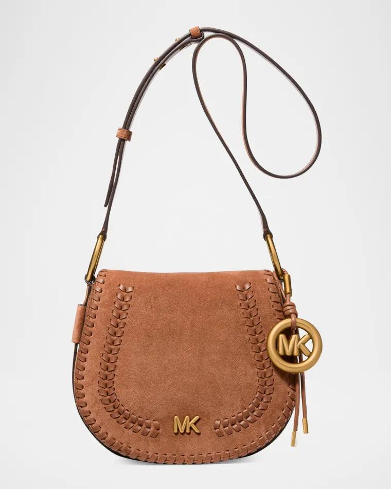 Josie Medium Whipstitched Suede Saddle Bag by MICHAEL KORS