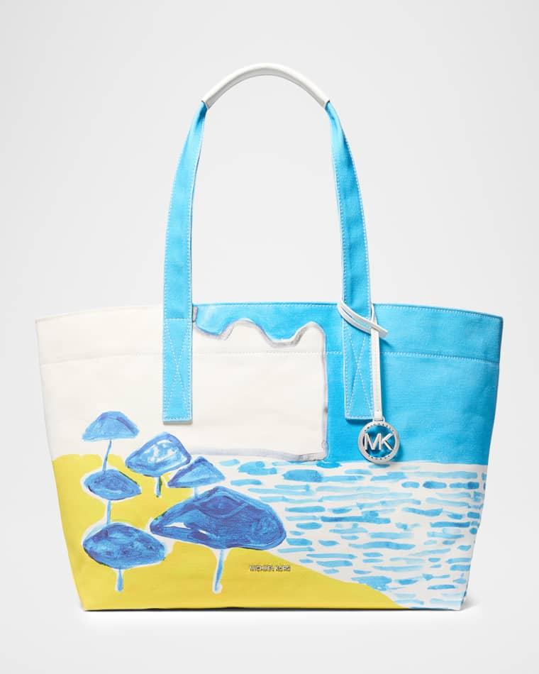 Large Beach-Print Cotton Tote Bag by MICHAEL KORS