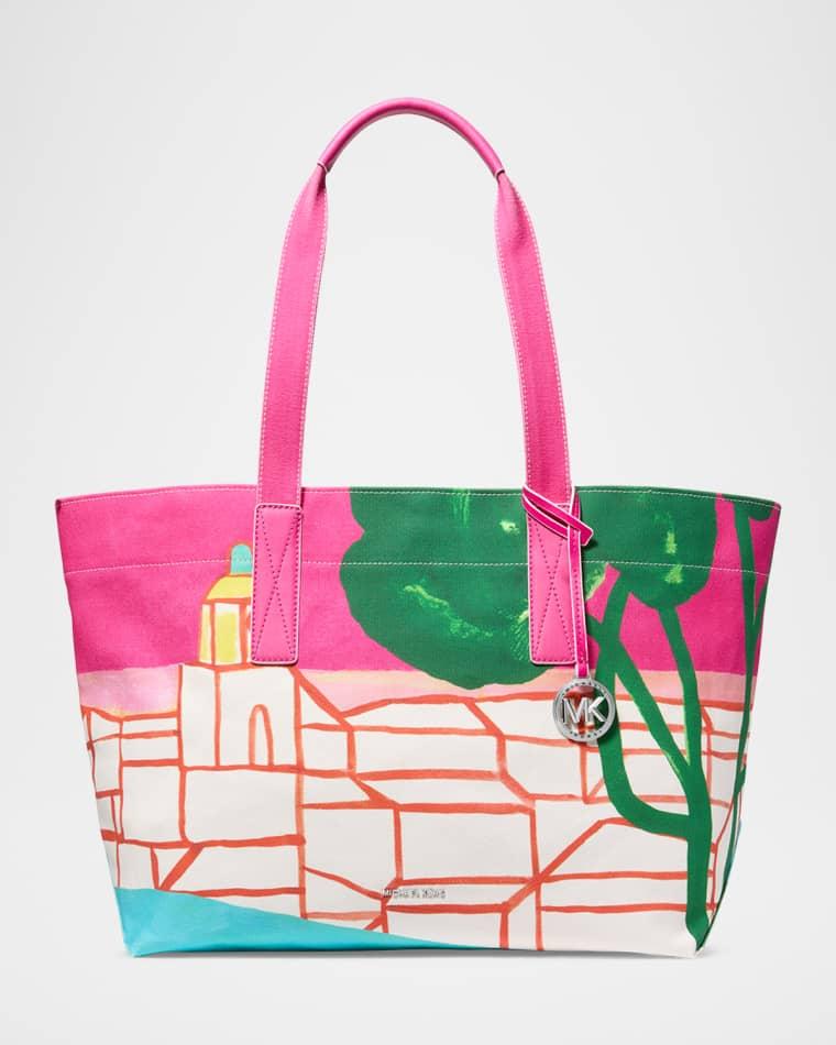 Large Printed Cotton Tote Bag by MICHAEL KORS