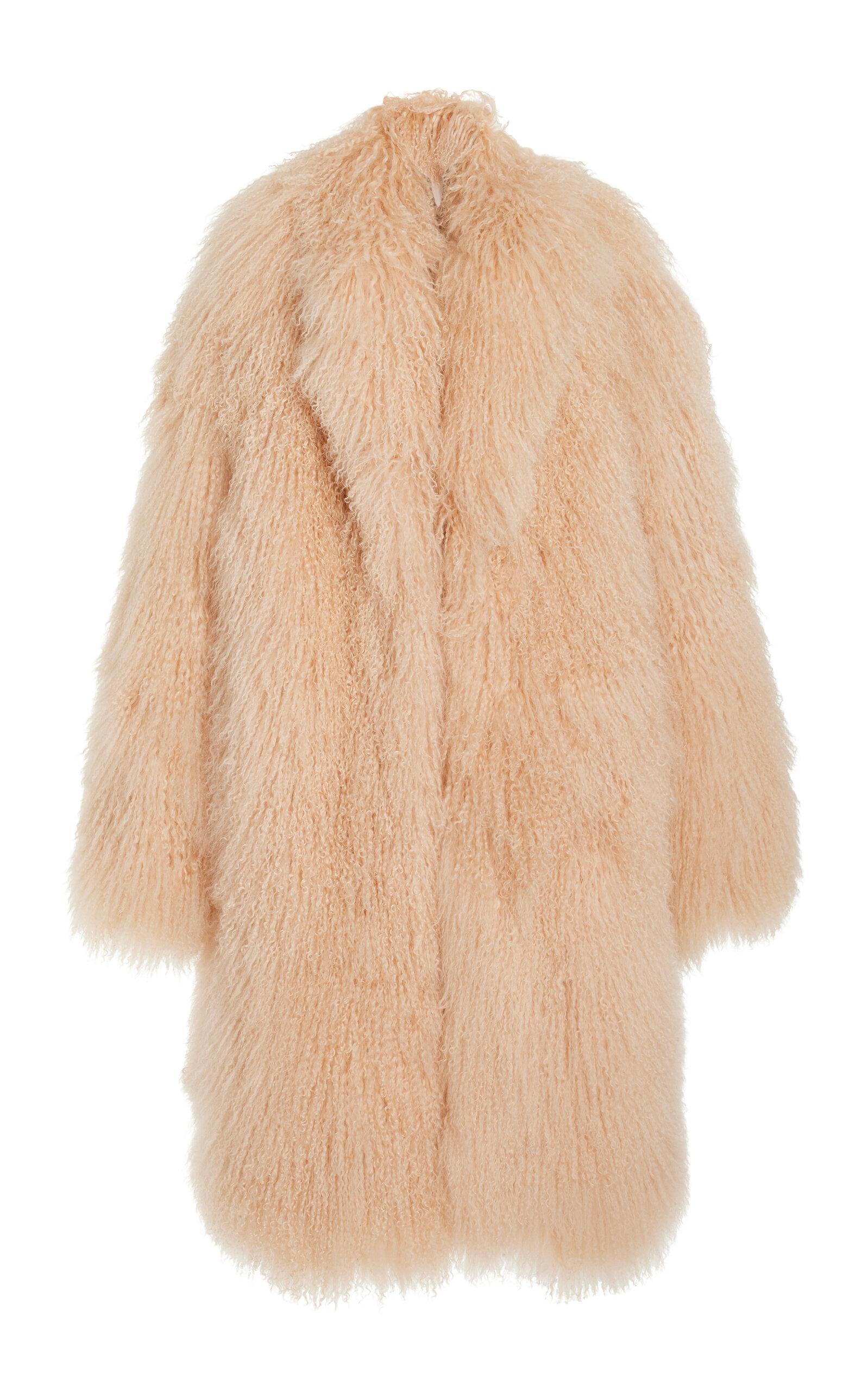 Michael Kors Collection - Oversized Mongolian Lamb Fur Balmacaan Coat - Pink - - Moda Operandi by MICHAEL KORS