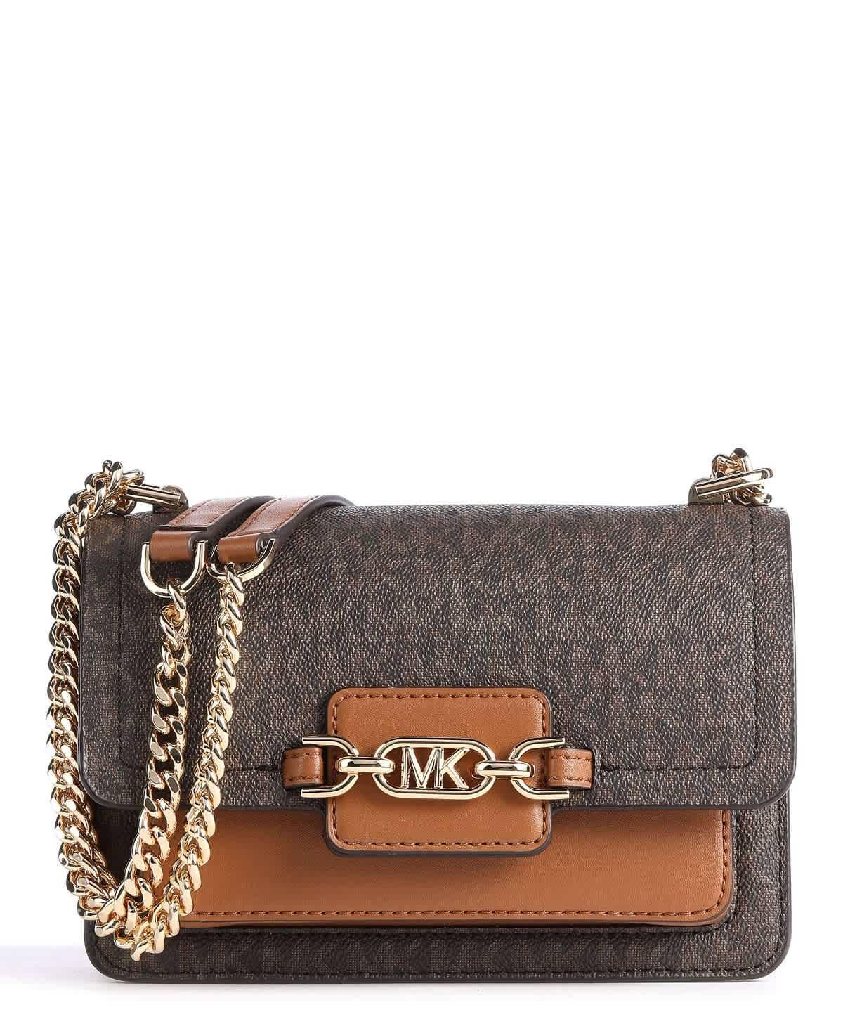 Michael Kors Ladies Heather Extra-small Logo Crossbody Bag - Brown/Acorn by MICHAEL KORS