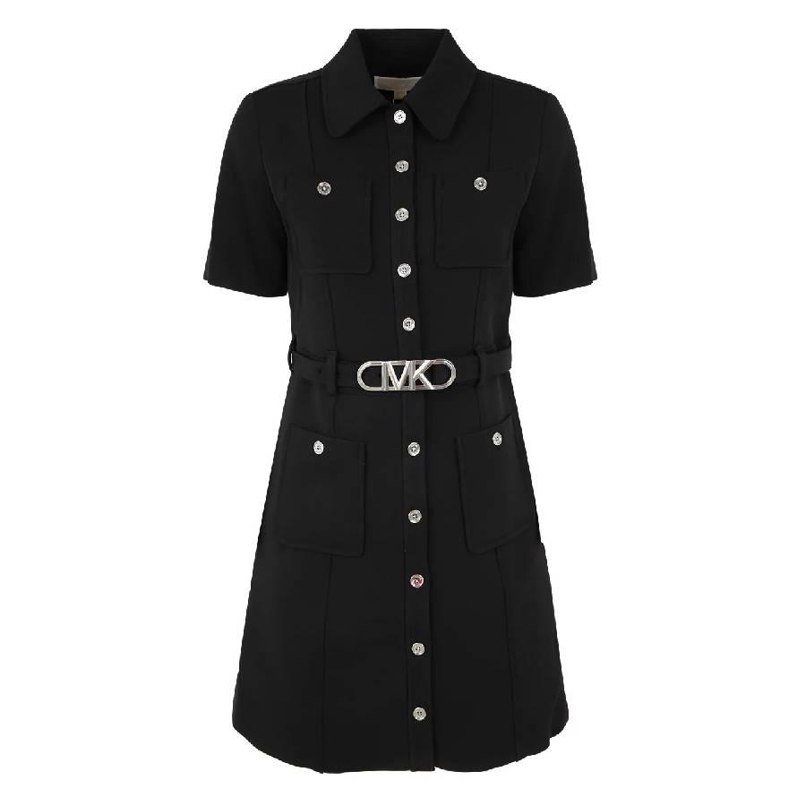 Michael Kors Stretchy Crepe Short Sleeve Belted Utility Dress by MICHAEL KORS