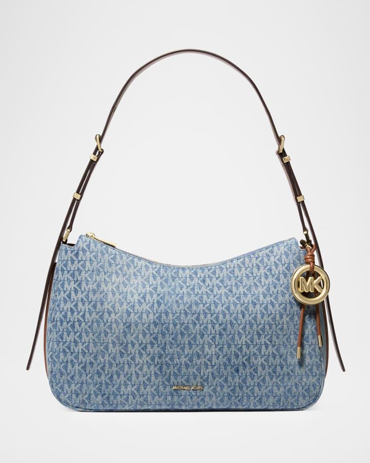 Nolita Medium Signature Logo Print Denim Chain Shoulder Bag by MICHAEL KORS
