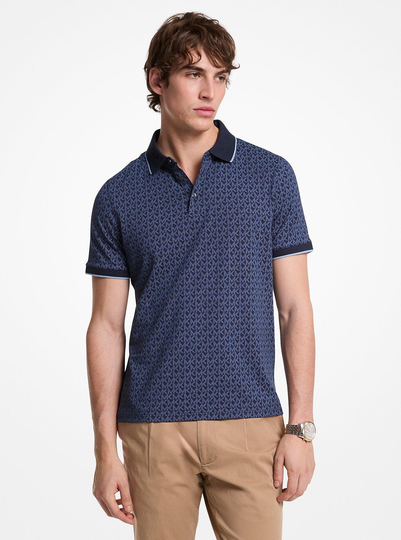 Greenwich Signature Logo Print Cotton Polo Shirt by MICHAEL KORS OUTLET