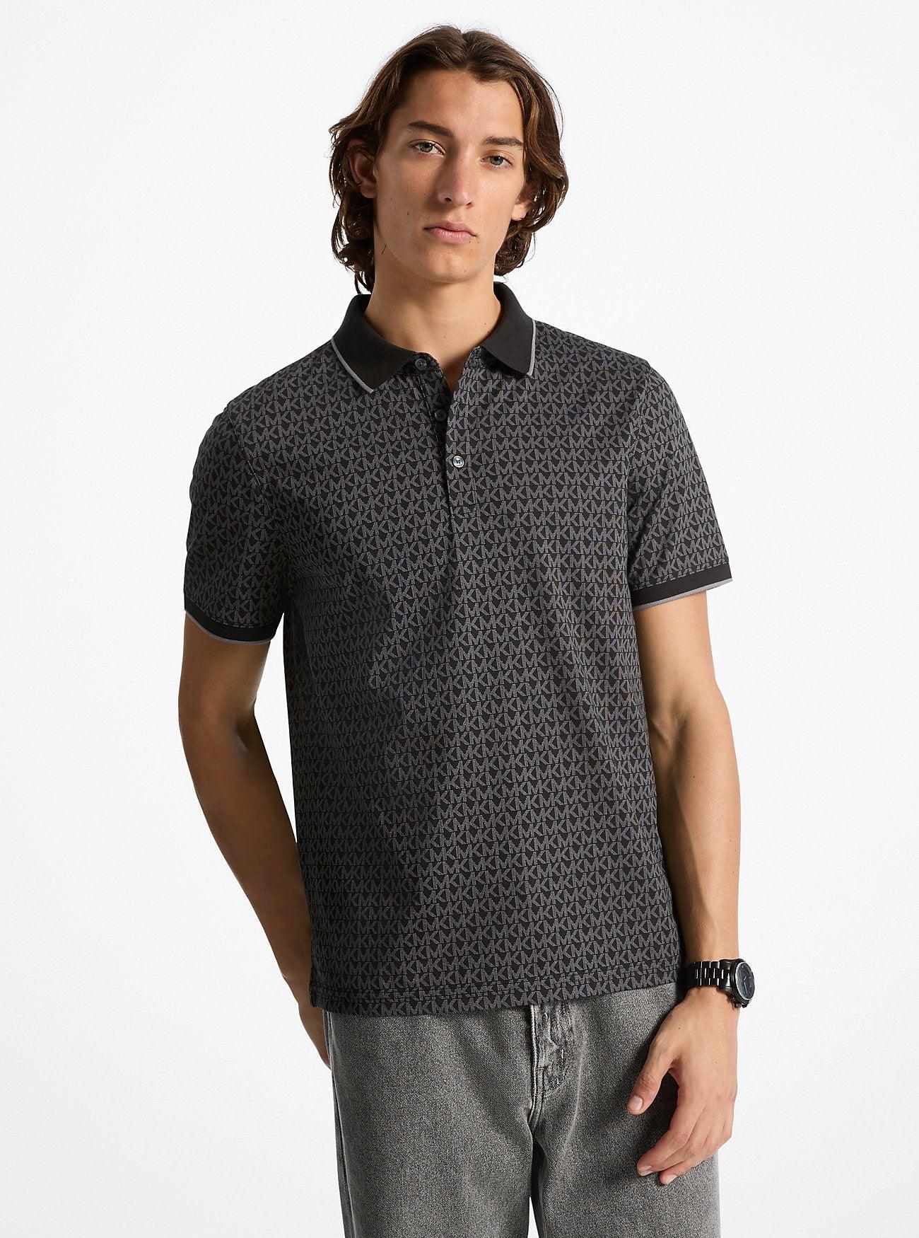 Greenwich Signature Logo Print Cotton Polo Shirt by MICHAEL KORS OUTLET