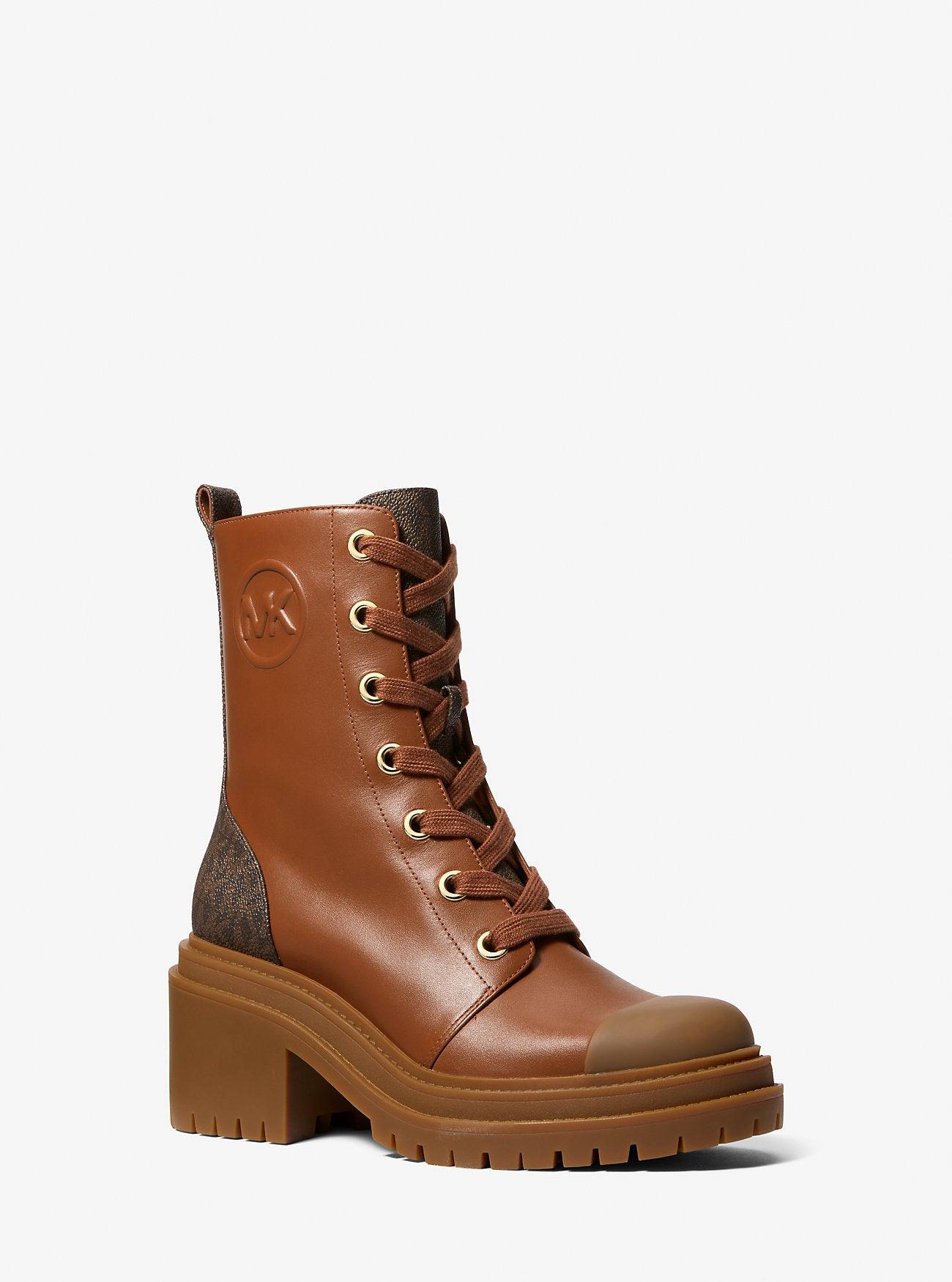 Hanley Leather and Signature Logo Trim Boot by MICHAEL KORS OUTLET