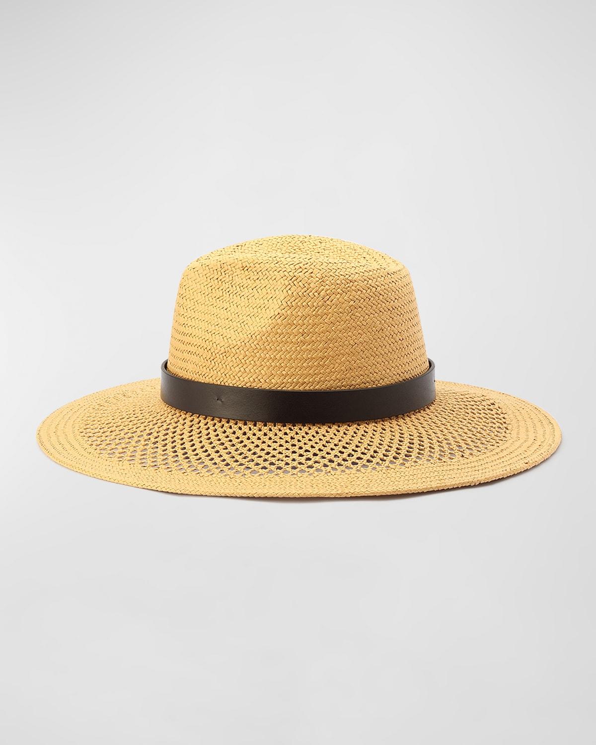 Open Weave Straw Fedora by MICHAEL KORS