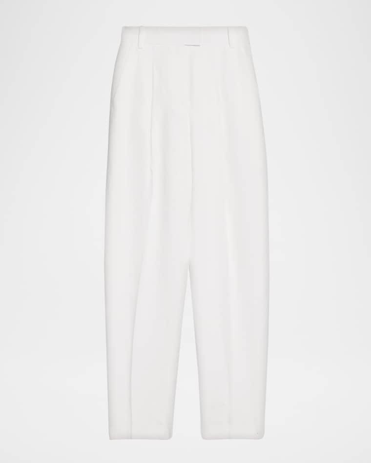 Pleated Tapered Linen Trousers by MICHAEL KORS