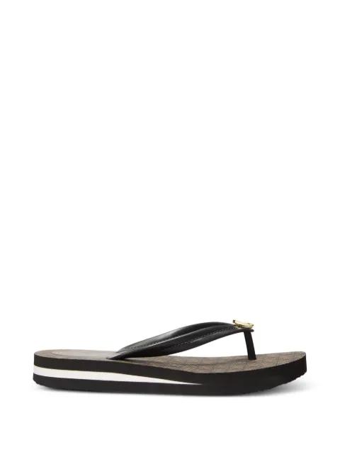 Posie logo medallion flip flops by MICHAEL KORS
