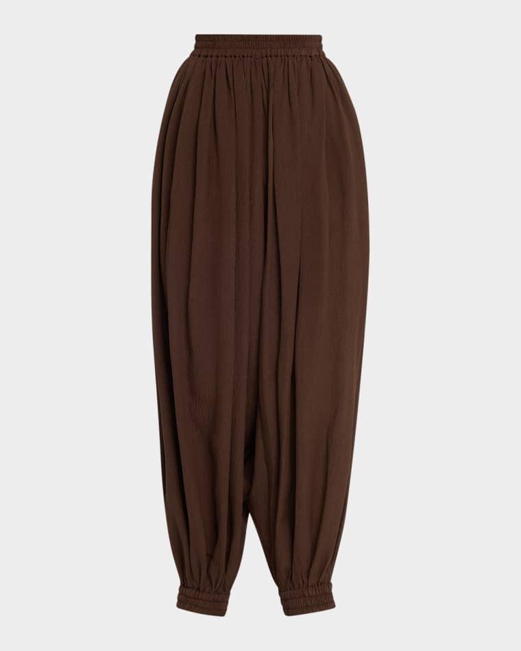 Ruched Silk Seersucker Balloon Pants by MICHAEL KORS