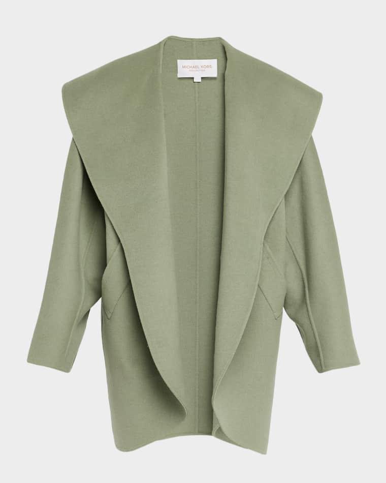 Shawl Clutch Coat Double-Faced Plush Wool by MICHAEL KORS