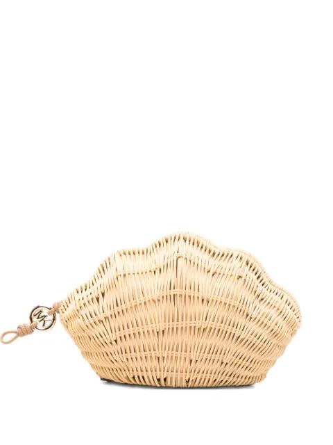 Shelly shell-shaped woven clutch bag by MICHAEL KORS