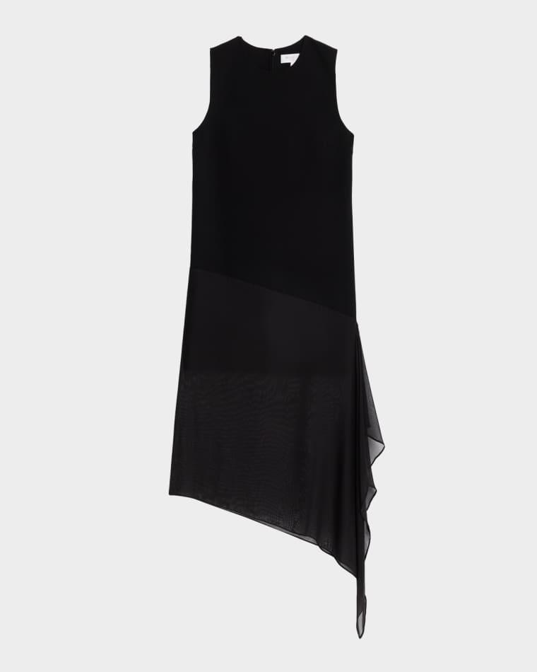 Sleeveless Wool Crepe Sheer Midi Dress by MICHAEL KORS