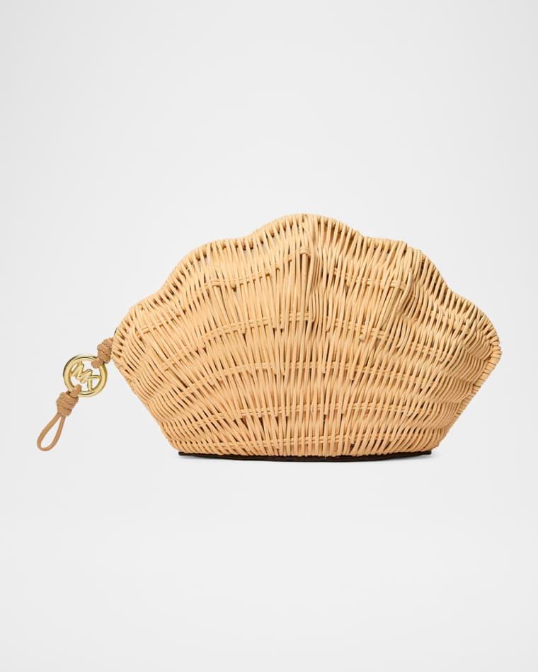 Small Rattan Shell Clutch Bag by MICHAEL KORS