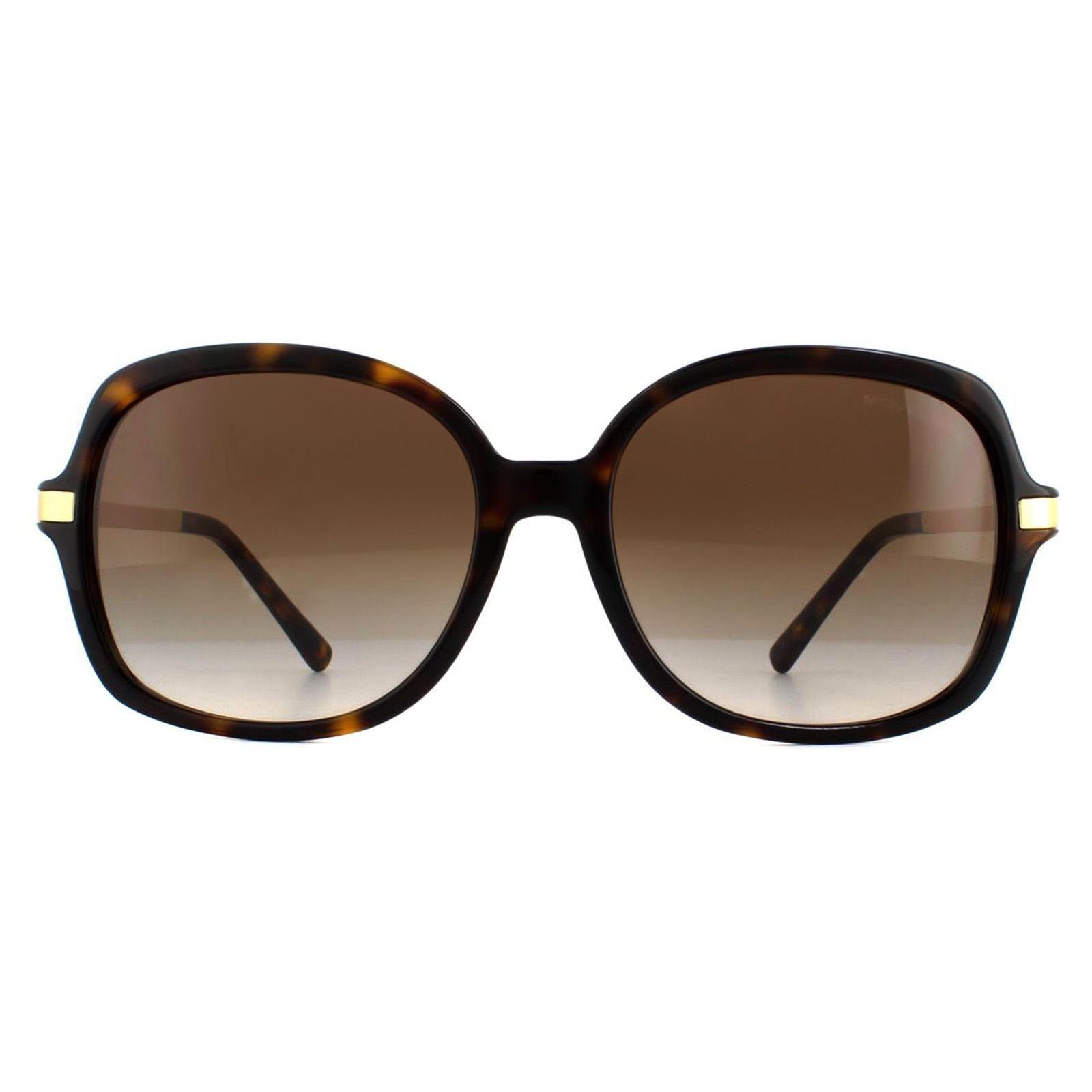 Square Dark Tortoise Gold Brown Gradient Sunglasses by MICHAEL KORS