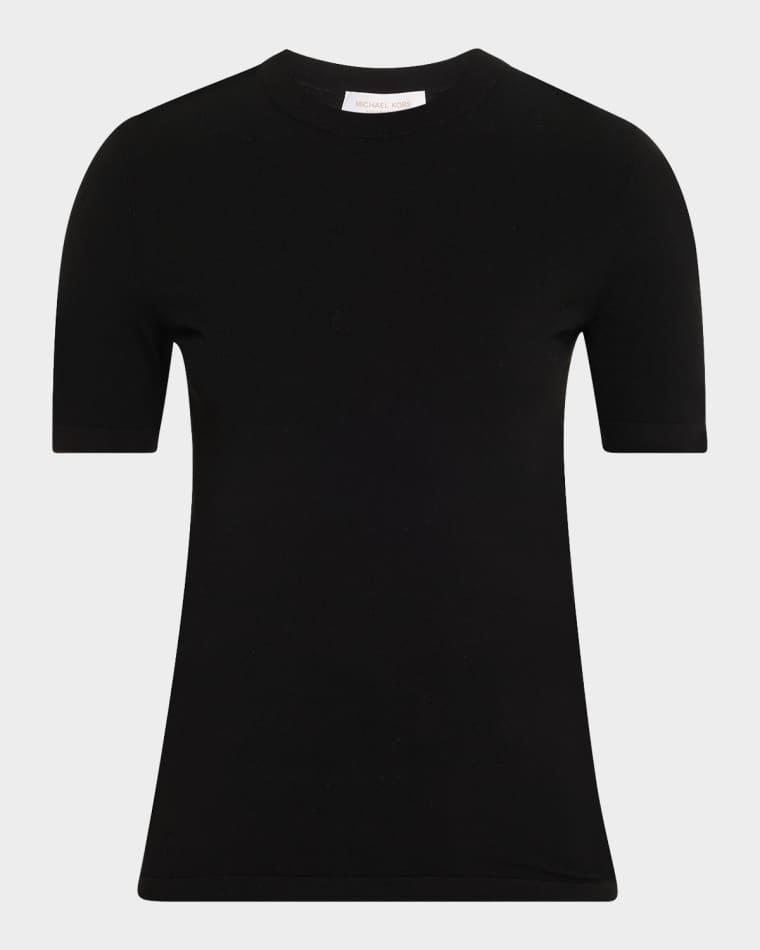Stretch Viscose Short-Sleeve Sweater by MICHAEL KORS
