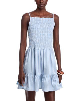 Striped Smocked Mini Dress by MICHAEL KORS