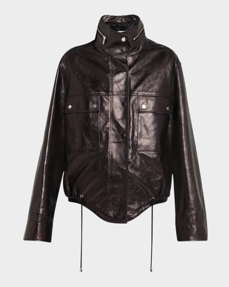 Washed Leather Bomber Jacket by MICHAEL KORS