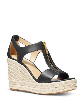 Women's Berkley Front Zip Espadrille Wedge Heel Platform Sandals by MICHAEL KORS