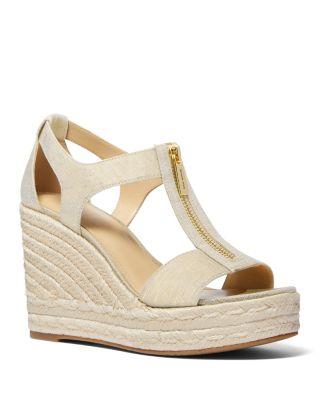 Women's Berkley Front Zip Espadrille Wedge Heel Platform Sandals by MICHAEL KORS