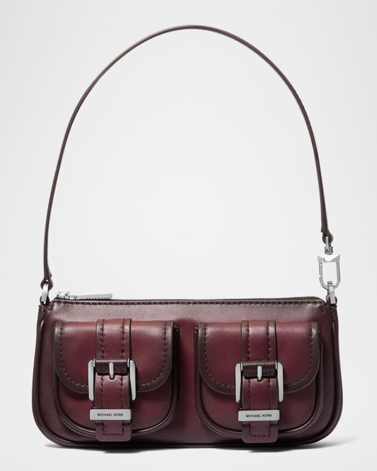 Zoe Small Faded Leather Pouchette Shoulder Bag by MICHAEL KORS