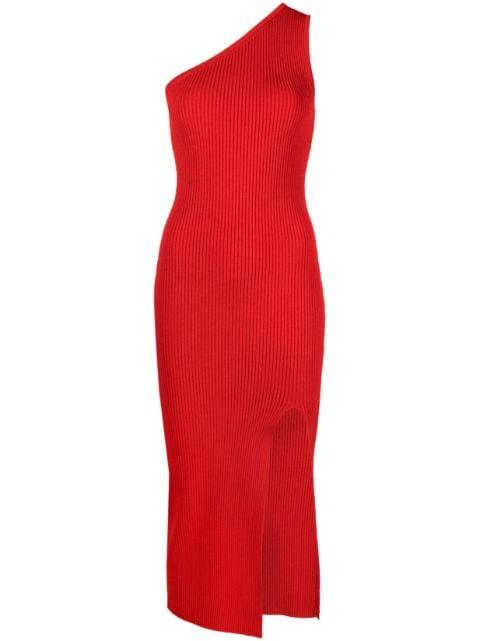 asymmetric one-shoulder knitted dress by MICHAEL KORS