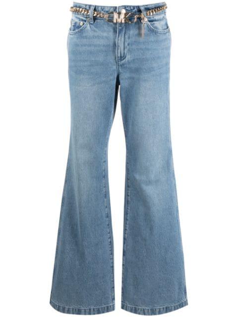 belted bootcut jeans by MICHAEL KORS