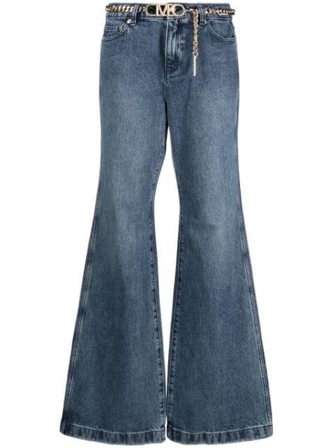 belted high-rise flared jeans by MICHAEL KORS