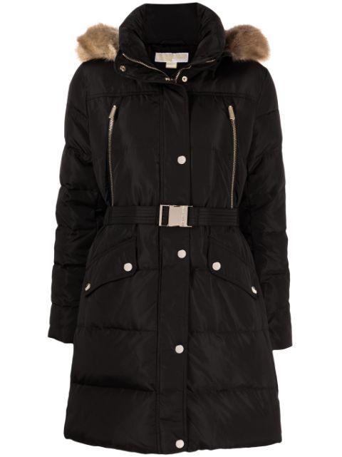 belted puffer coat by MICHAEL KORS