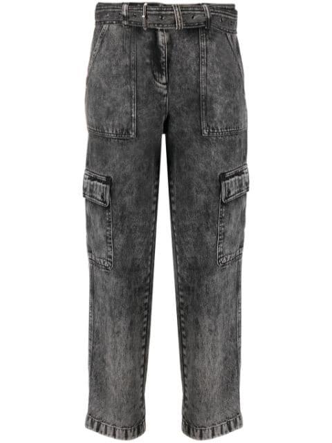 belted washed straight-leg jeans by MICHAEL KORS