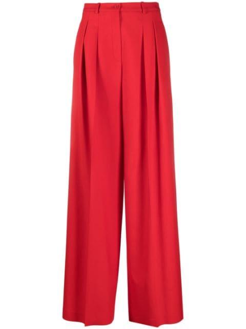 box-pleat wool palazzo trousers by MICHAEL KORS