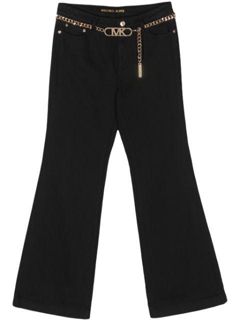 chain-belt flared cotton jeans by MICHAEL KORS