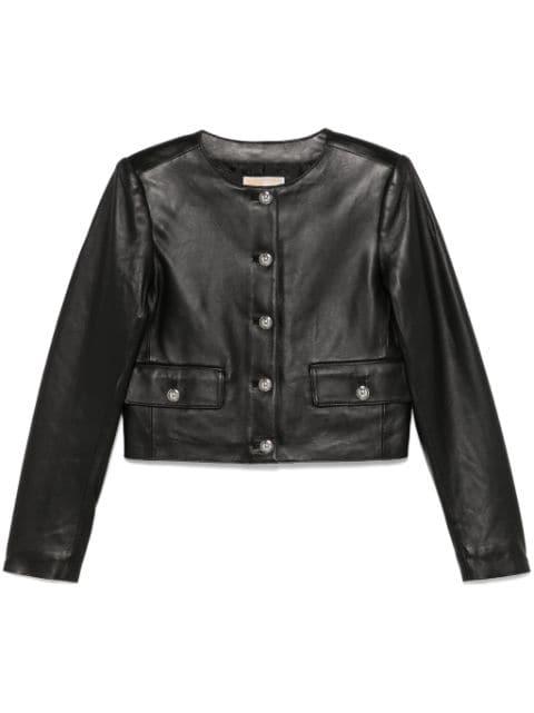 cropped leather jacket by MICHAEL KORS