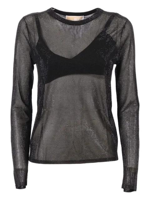 embellished mesh long-sleeve top by MICHAEL KORS