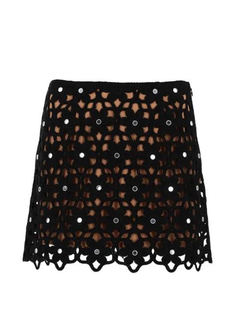 floral-crochet mirror-embellished mini skirt by MICHAEL KORS